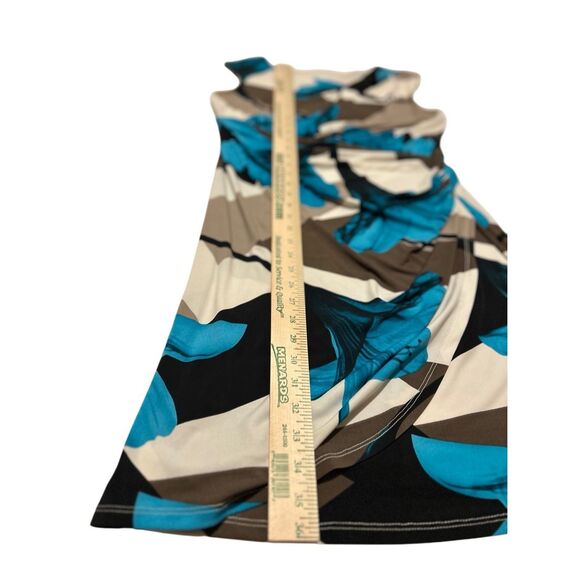 Cleo Women’s Size S Petite Sheath Dress Turquoise Floral Ruched & Lined - Picture 9 of 11